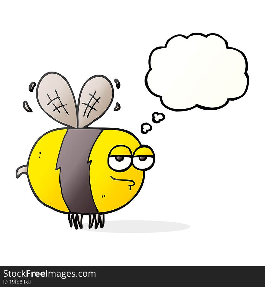 Thought Bubble Cartoon Unhappy Bee