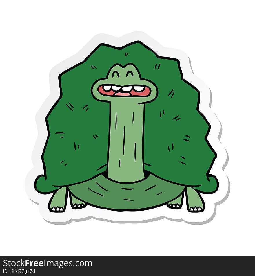 sticker of a funny cartoon turtle