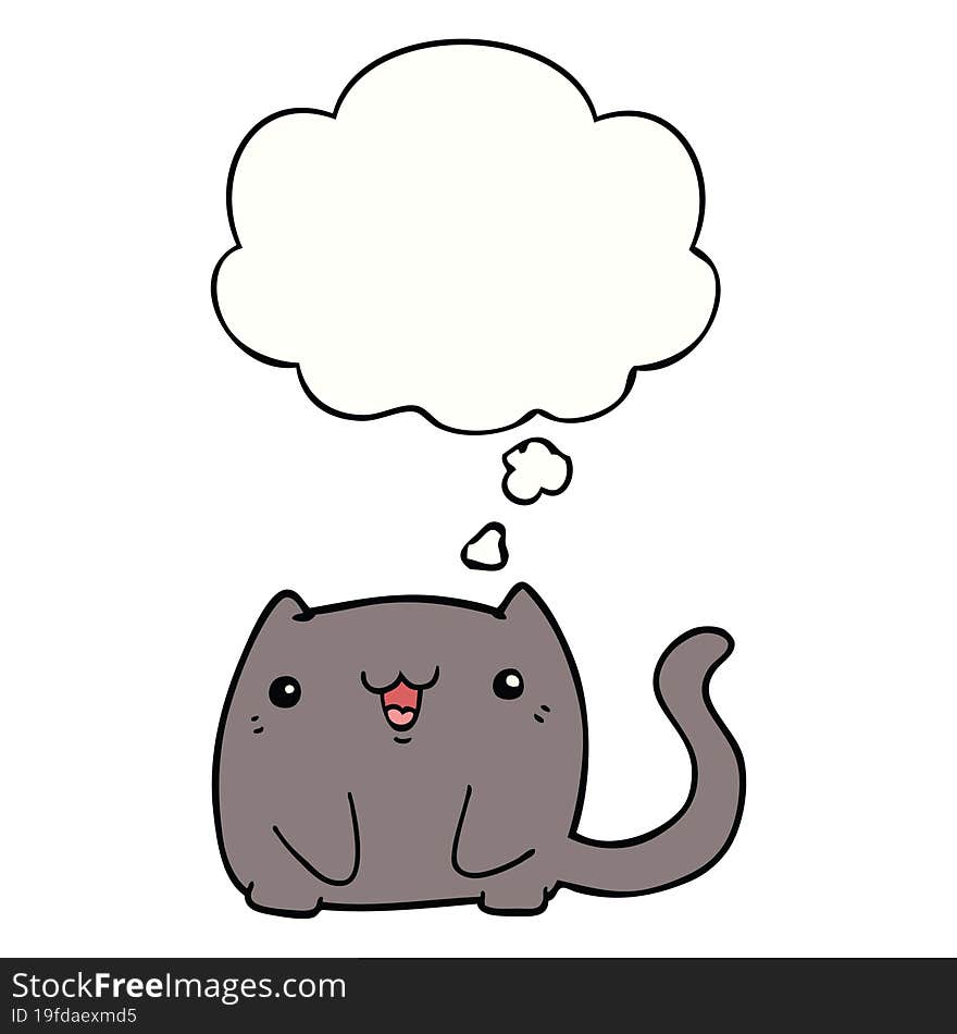 cartoon cat with thought bubble. cartoon cat with thought bubble