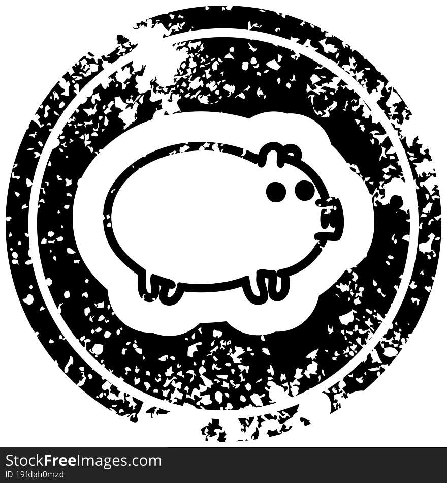 Fat Pig Distressed Icon