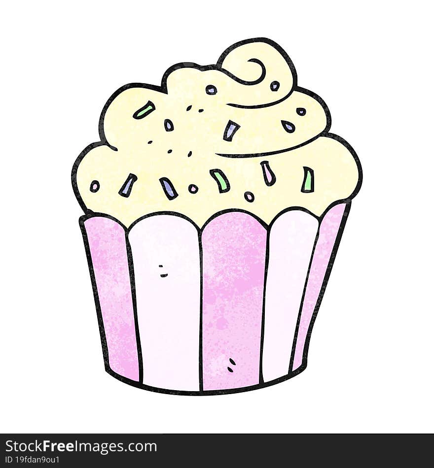 textured cartoon cupcake