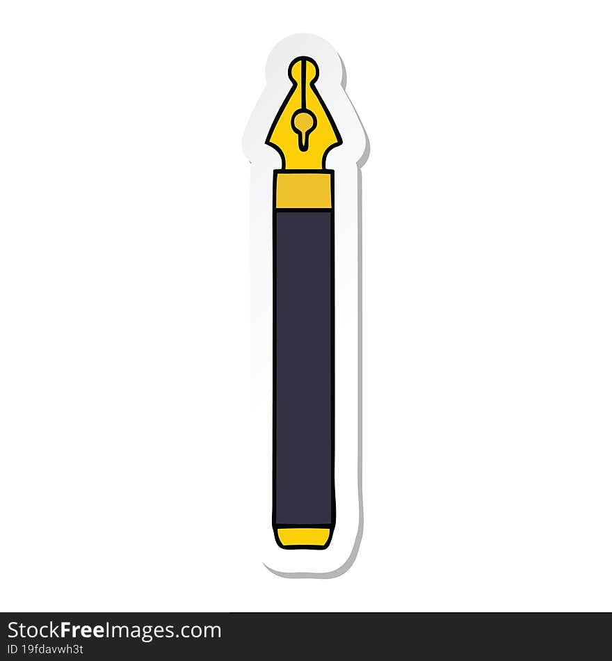 sticker of a quirky hand drawn cartoon ink pen