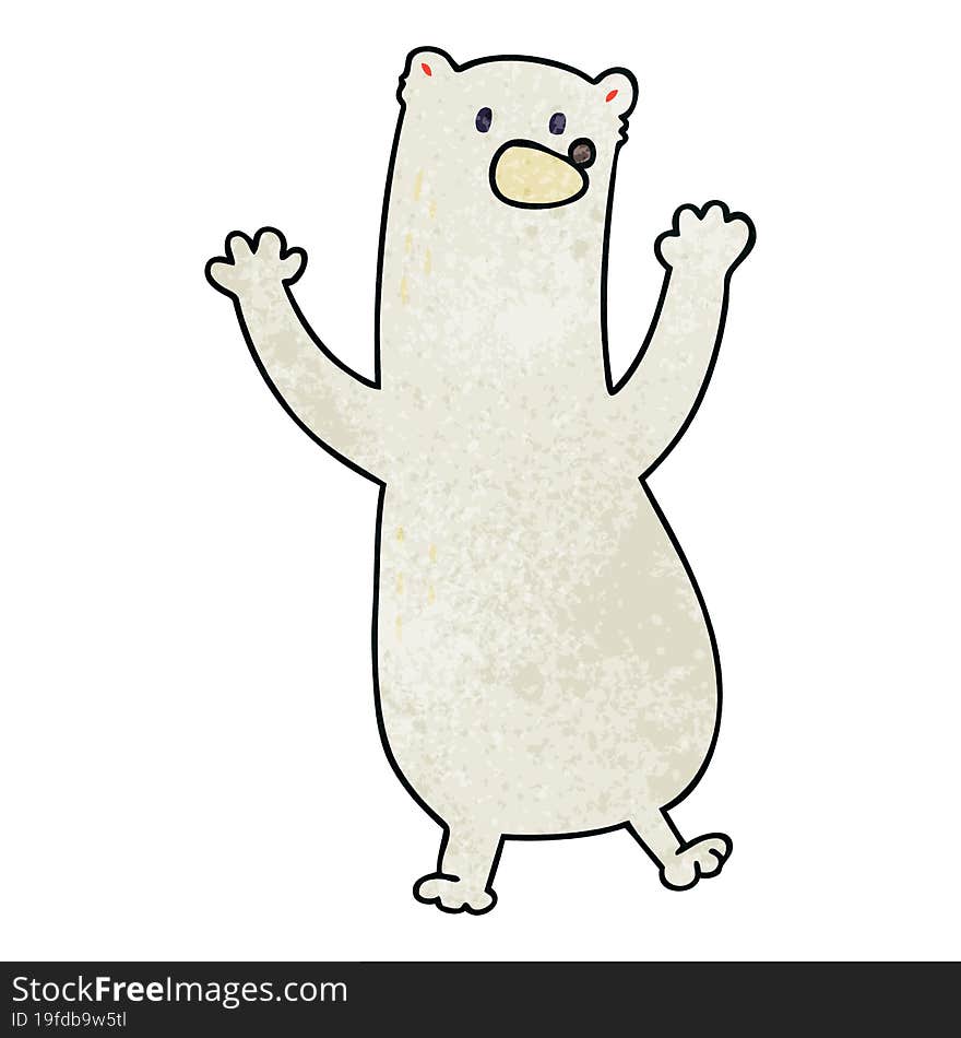 Quirky Hand Drawn Cartoon Polar Bear