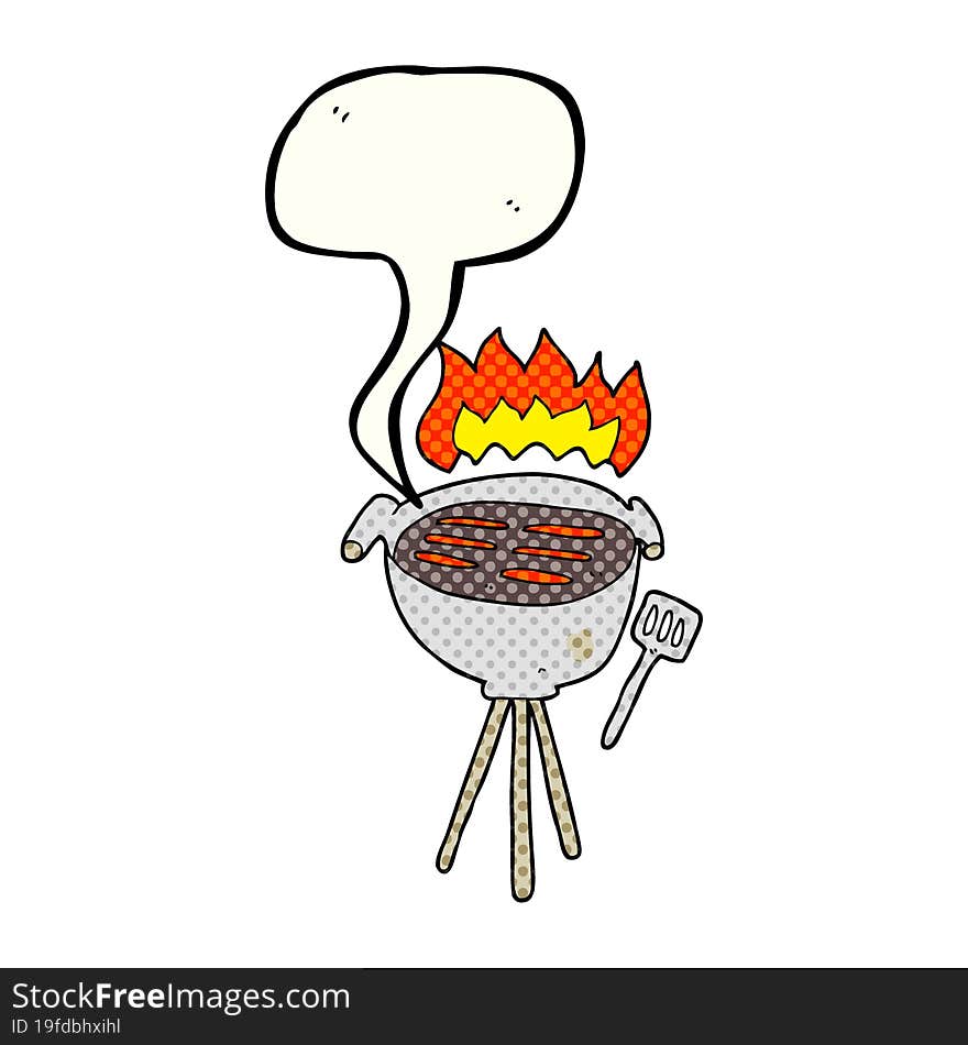 Comic Book Speech Bubble Cartoon Barbecue