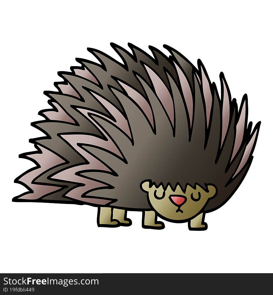 cartoon doodle spiky hedgehog