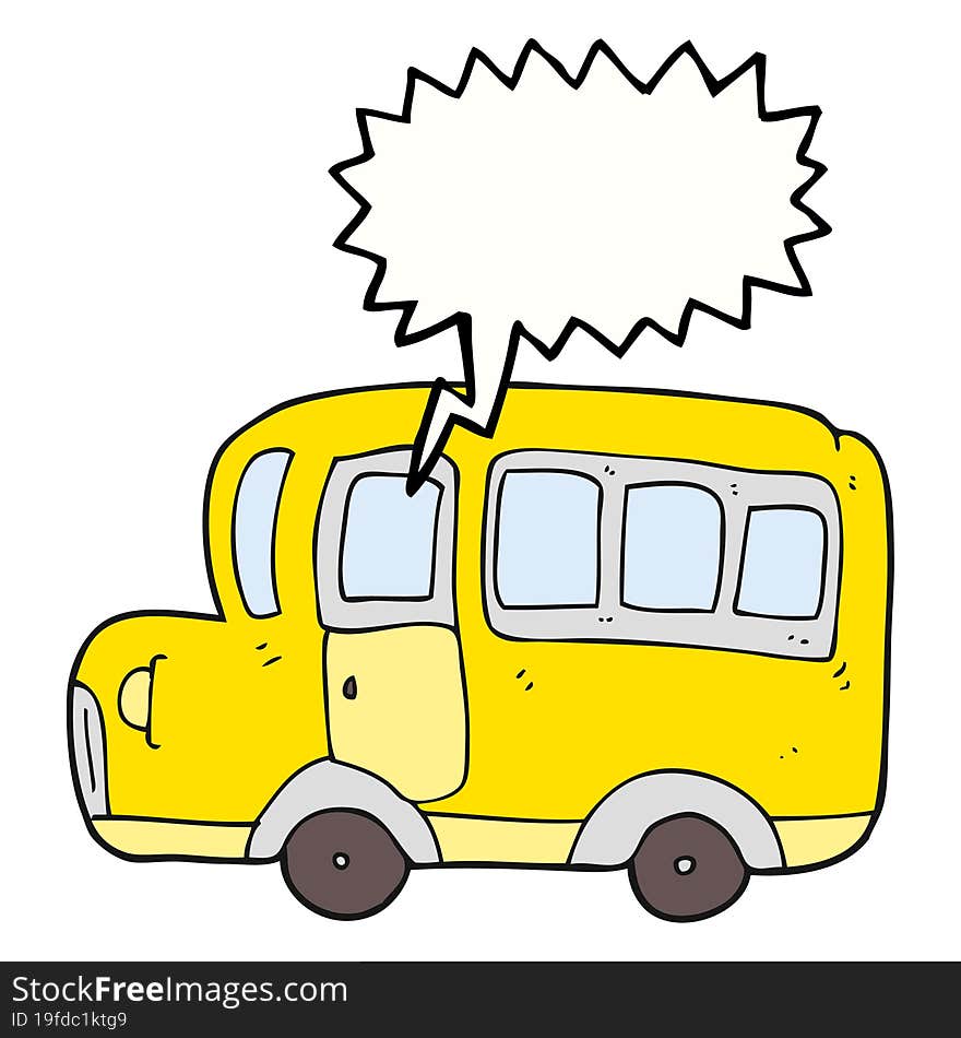 speech bubble cartoon yellow school bus