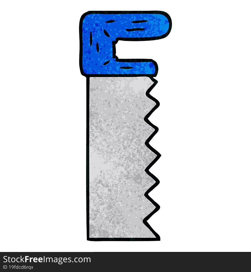 textured cartoon doodle of a metal saw