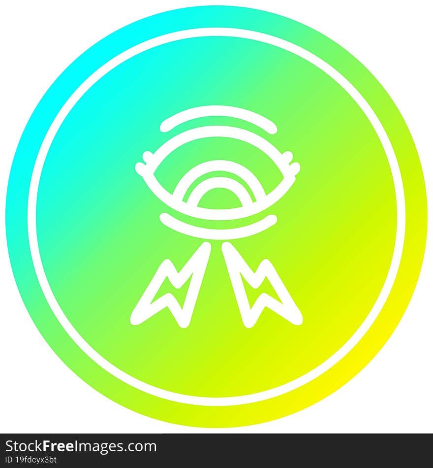 mystic eye circular icon with cool gradient finish. mystic eye circular icon with cool gradient finish