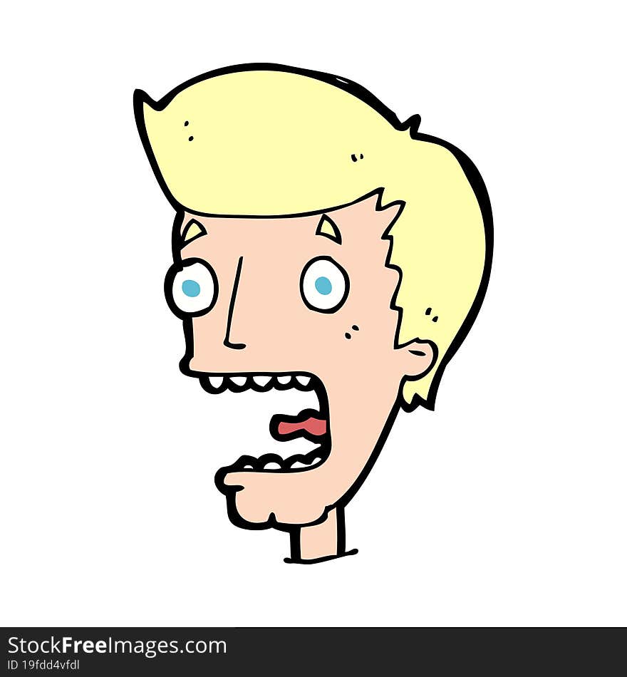 cartoon terrified man