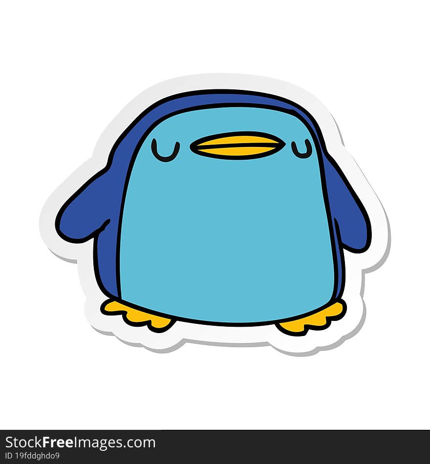 sticker cartoon kawaii of a cute penguin