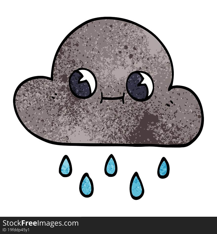 Cartoon Doodle Rain Cloud