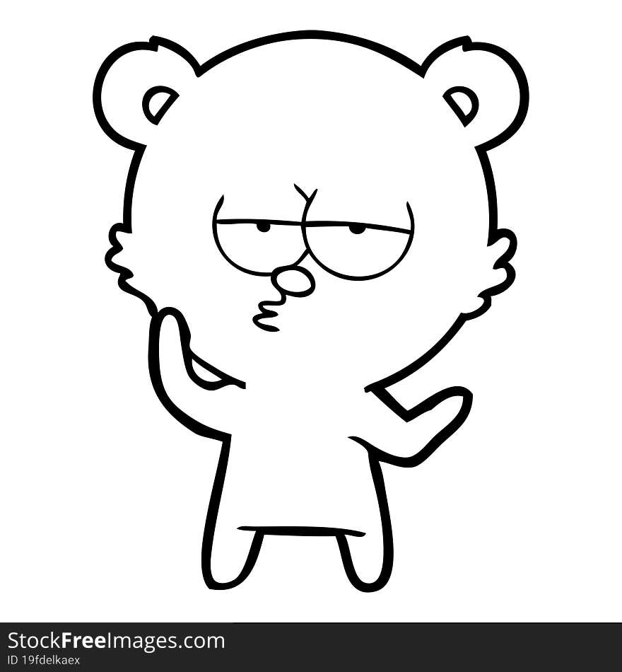 bored bear cartoon. bored bear cartoon