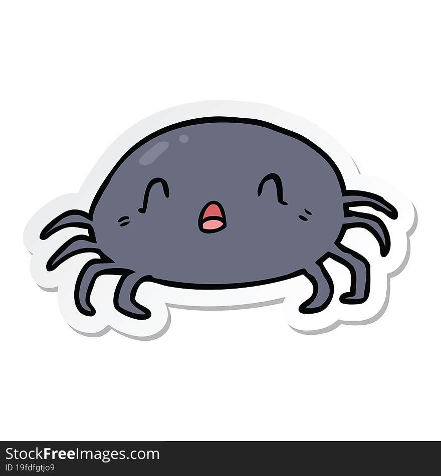 Sticker Of A Cartoon Spider