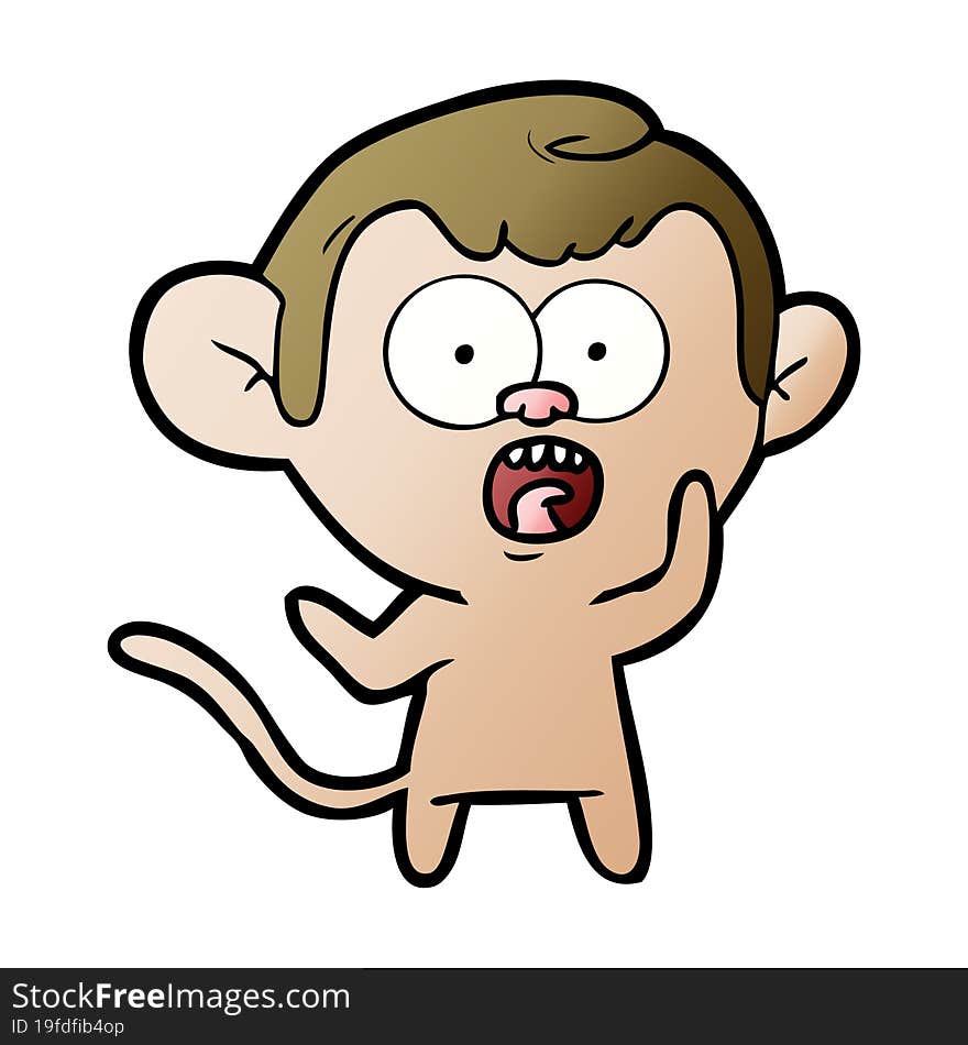 cartoon shocked monkey. cartoon shocked monkey