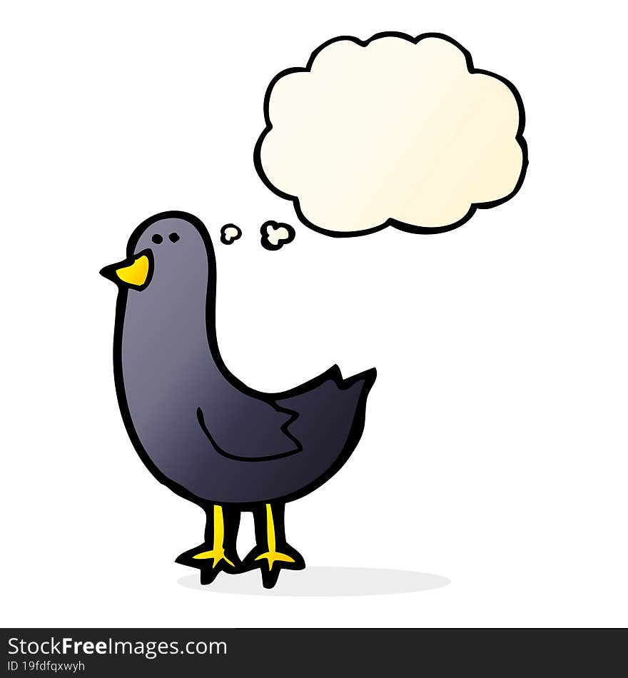 Cartoon Bird With Thought Bubble