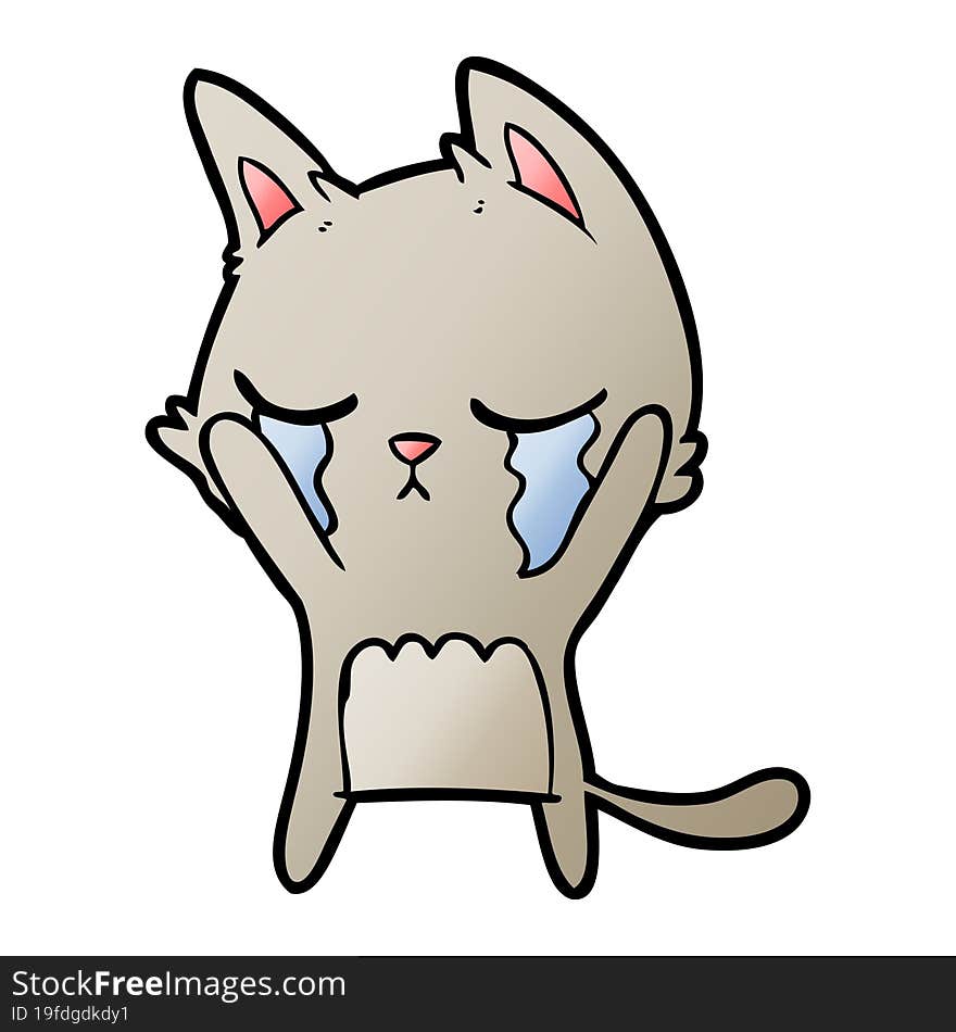 crying cartoon cat. crying cartoon cat