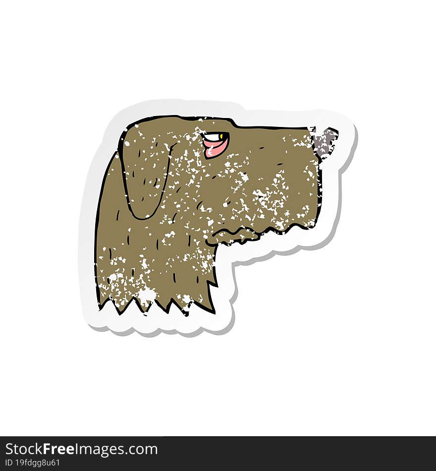 retro distressed sticker of a cartoon dog