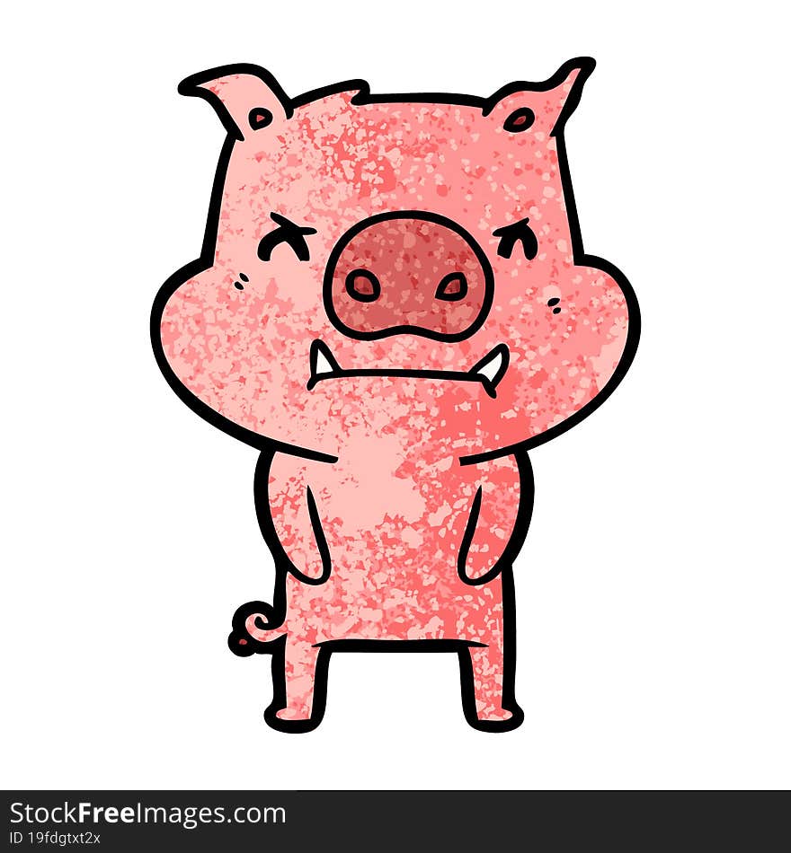 angry cartoon pig. angry cartoon pig