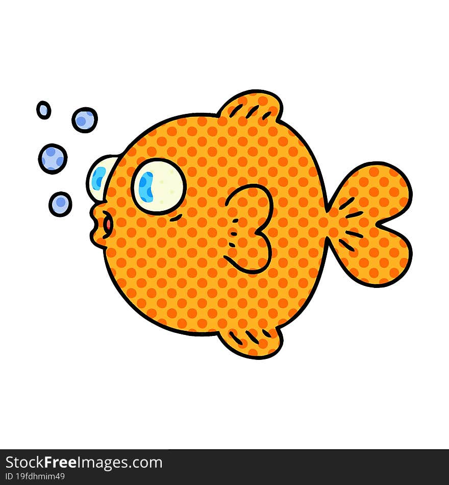 quirky comic book style cartoon fish