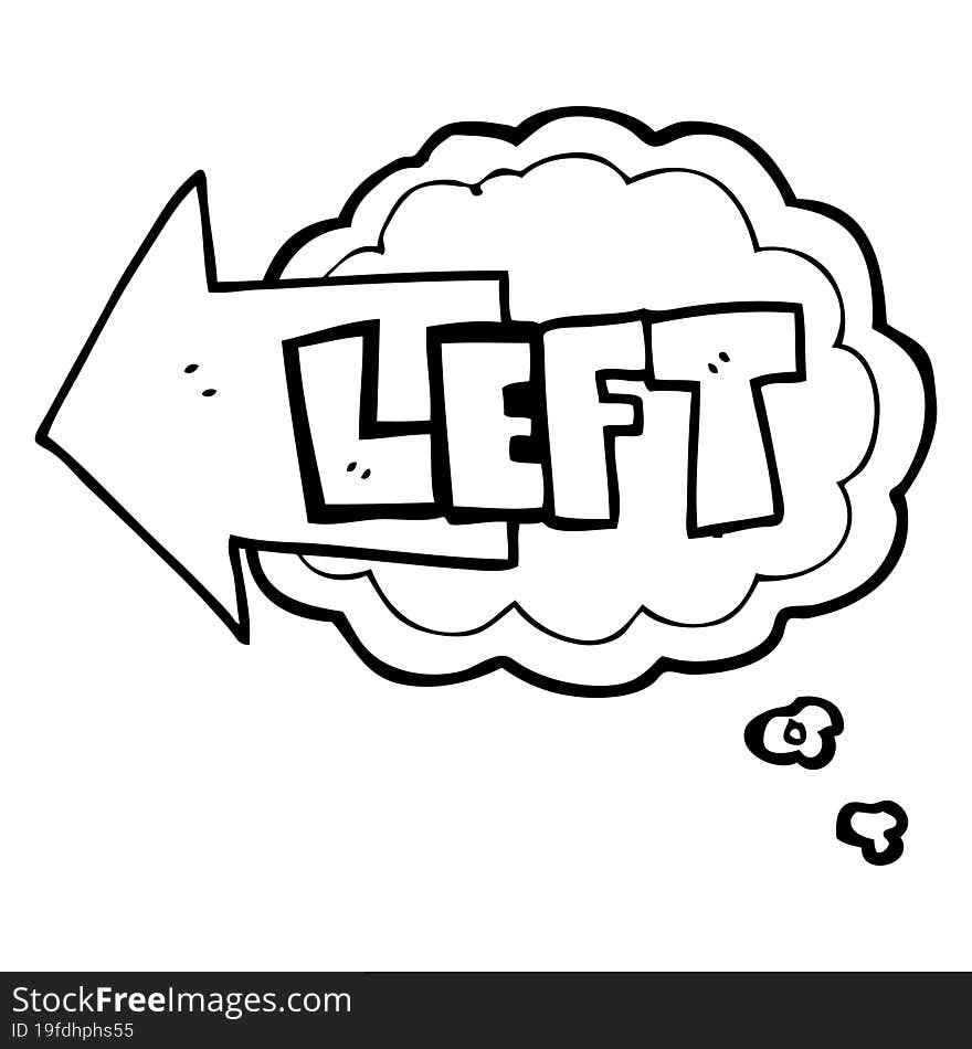 thought bubble cartoon left symbol