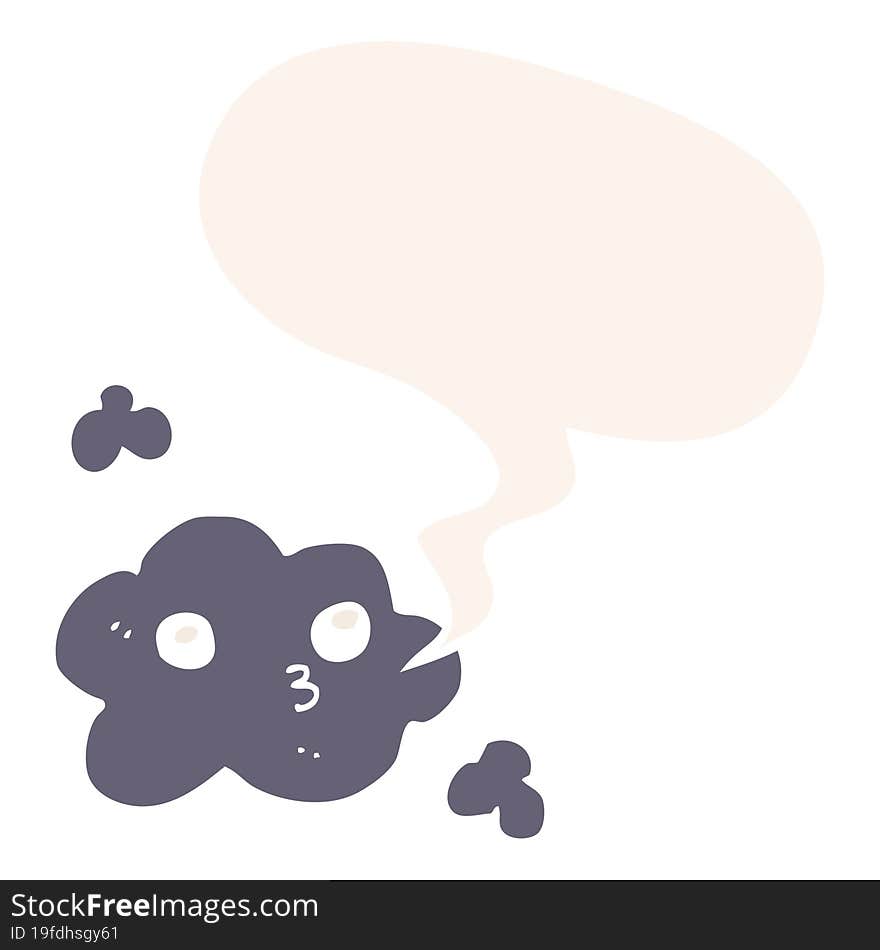 cute cartoon cloud and speech bubble in retro style