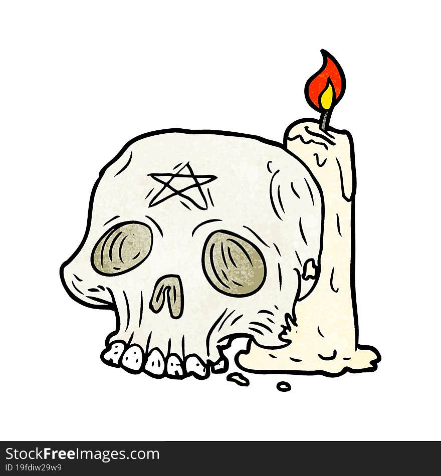 cartoon spooky skull and candle. cartoon spooky skull and candle