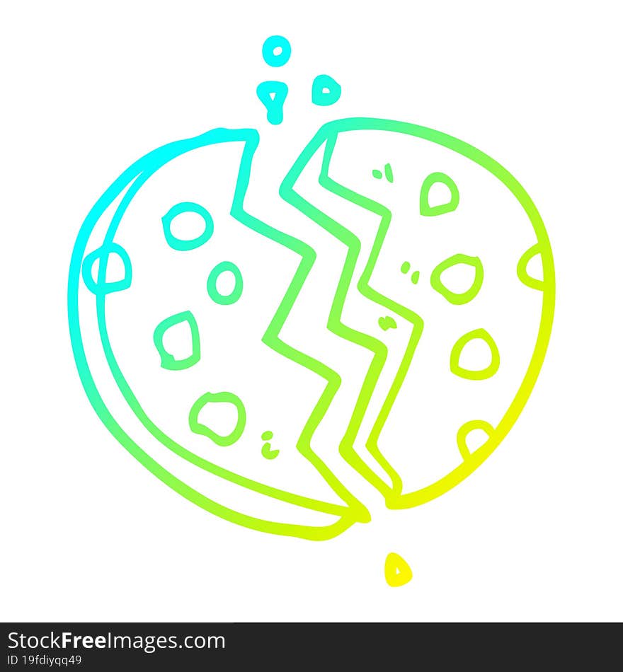 cold gradient line drawing cartoon