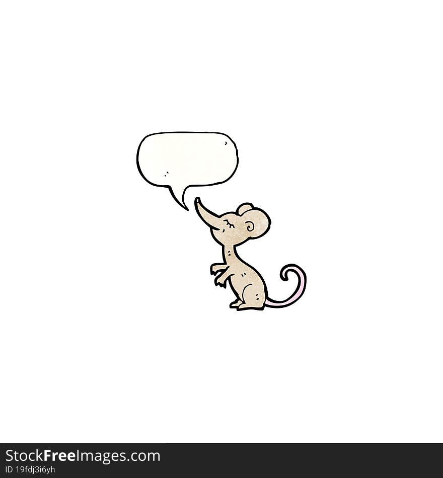 cartoon mouse with speech bubble