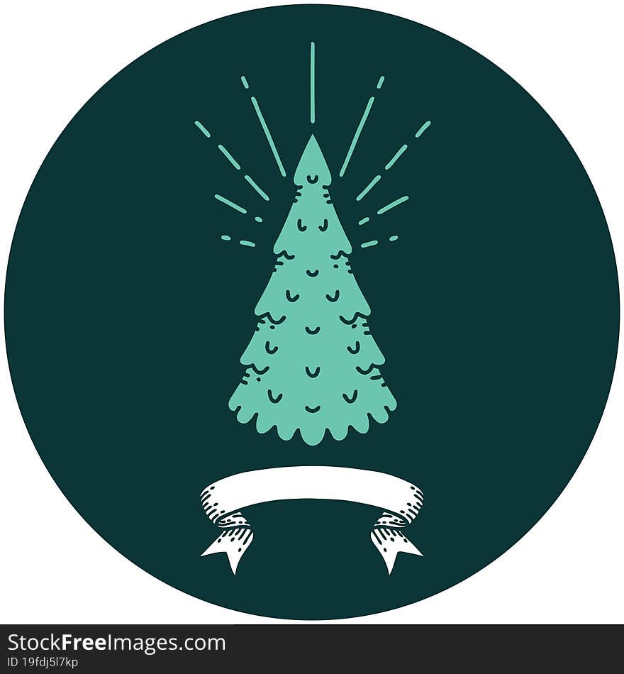 Icon Of Tattoo Style Pine Tree