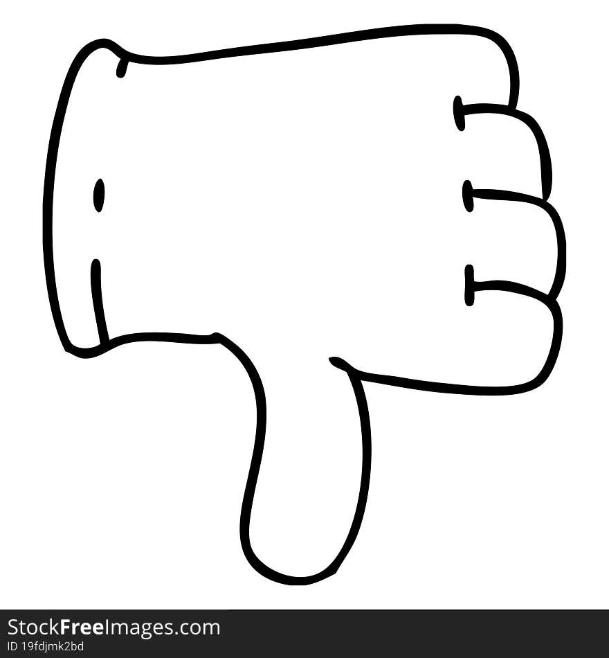 glove giving thumbs down symbol