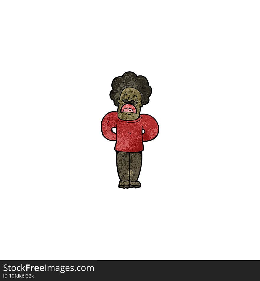 cartoon man with mustache talking