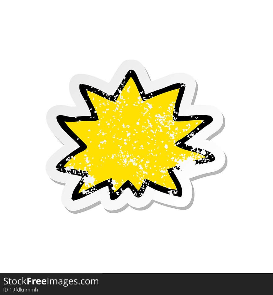 distressed sticker of a cartoon explosion