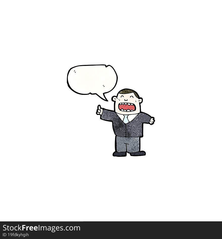 cartoon businessman talking