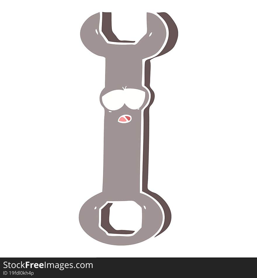 flat color style cartoon spanner