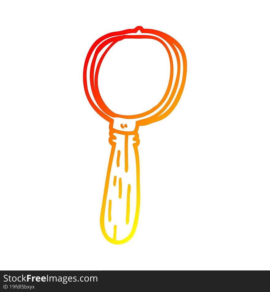 warm gradient line drawing cartoon magnifying glass