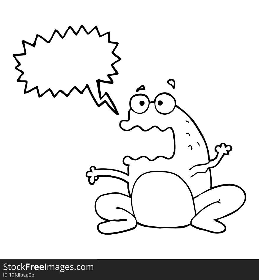 speech bubble cartoon burping frog