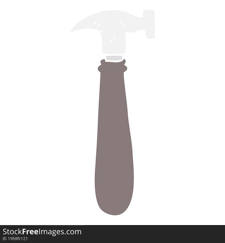 flat color illustration of a cartoon hammer