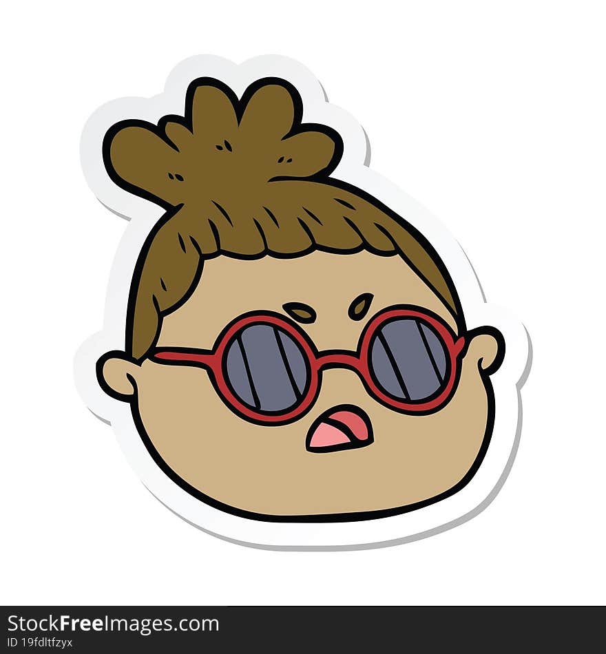 sticker of a cartoon female face