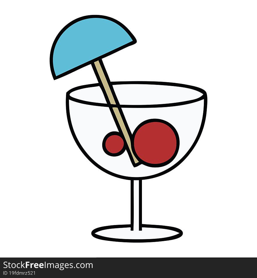 cute cartoon of a fancy cocktail. cute cartoon of a fancy cocktail