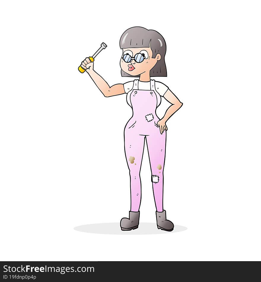 Cartoon Female Mechanic