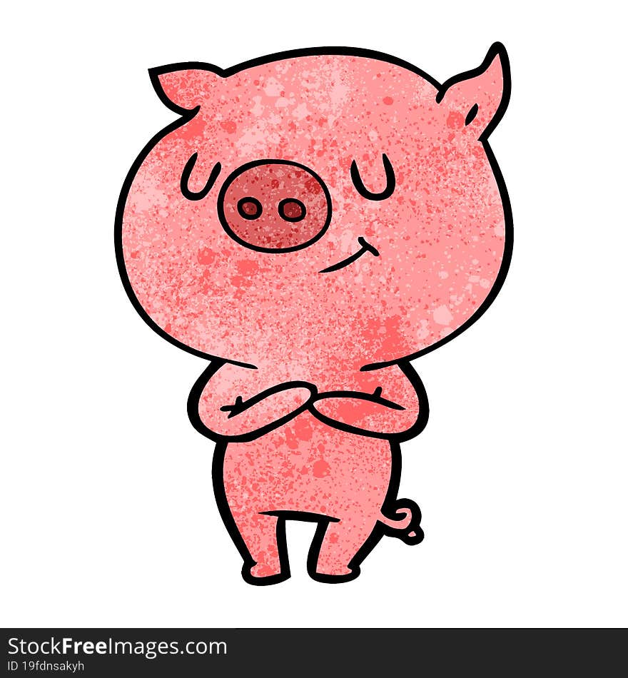 happy cartoon pig. happy cartoon pig