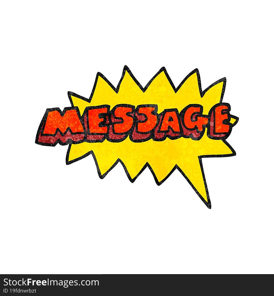 freehand textured cartoon message text