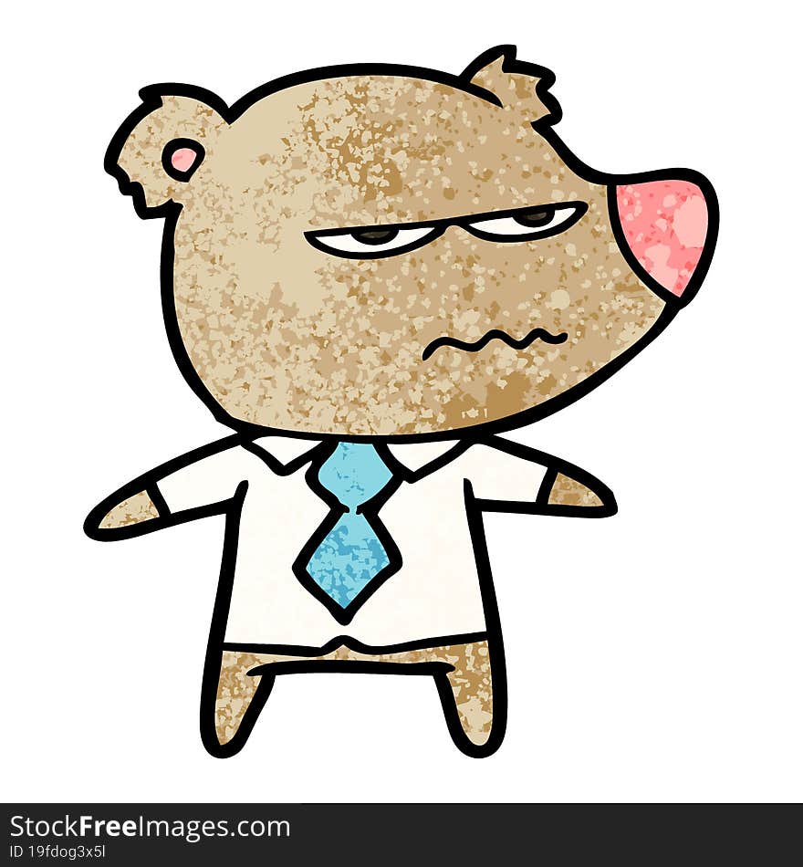 cartoon angry boss bear. cartoon angry boss bear