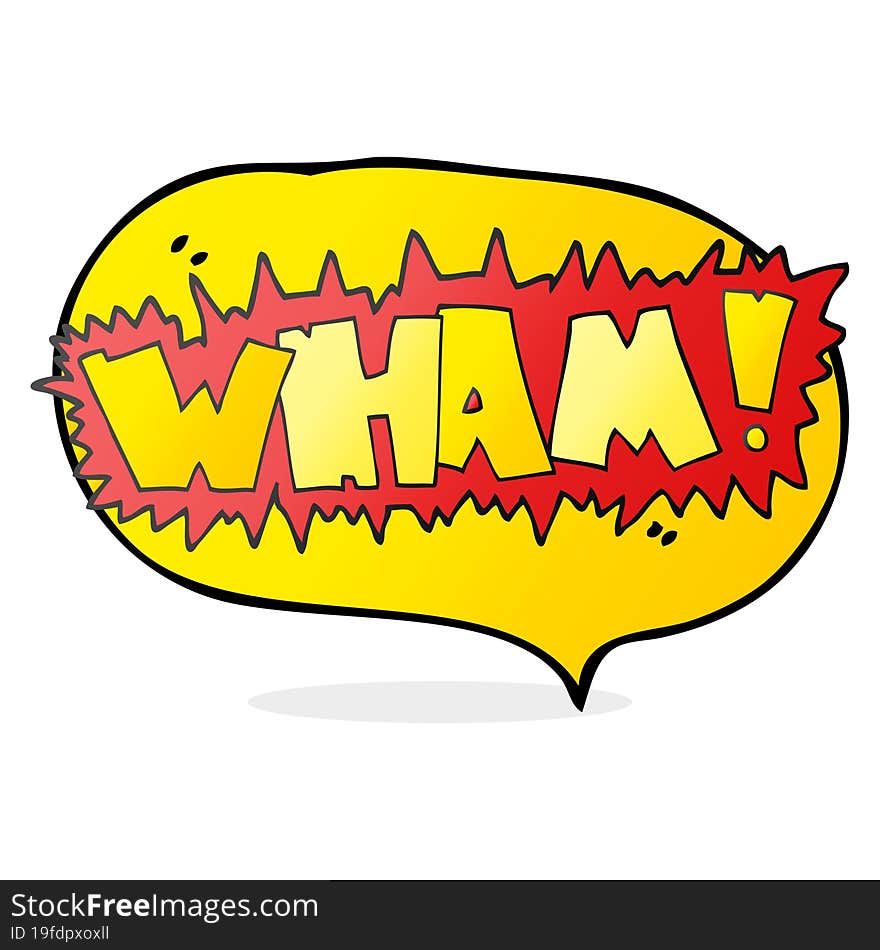 speech bubble cartoon wham! symbol