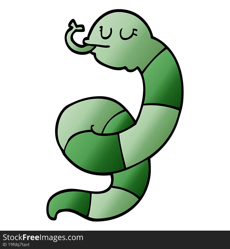 Cartoon Doodle Snake Coiled