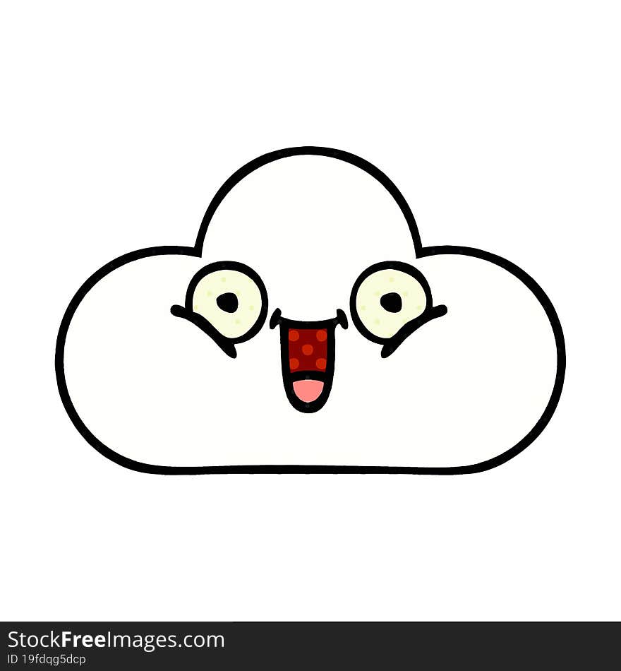 Comic Book Style Cartoon White Cloud