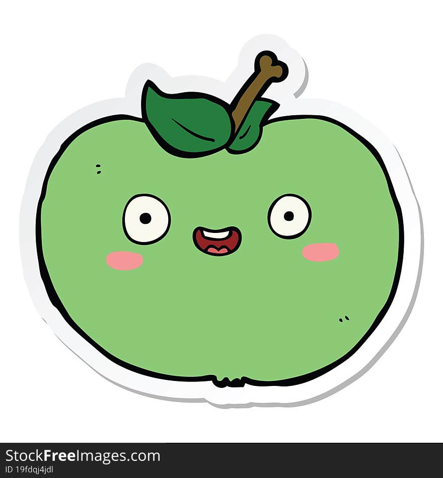 sticker of a cartoon apple