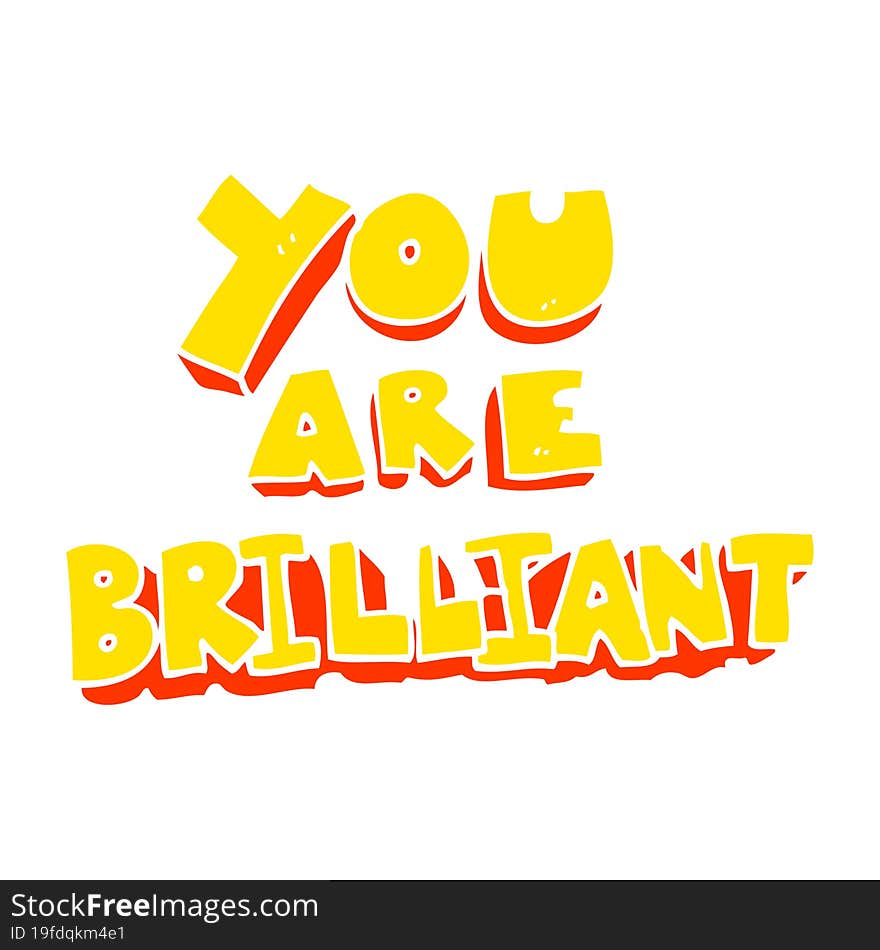 you are brilliant flat color illustration of a cartoon symbol