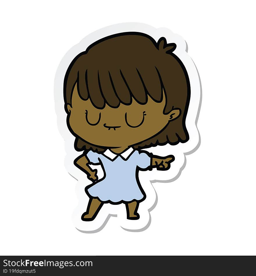 sticker of a cartoon woman