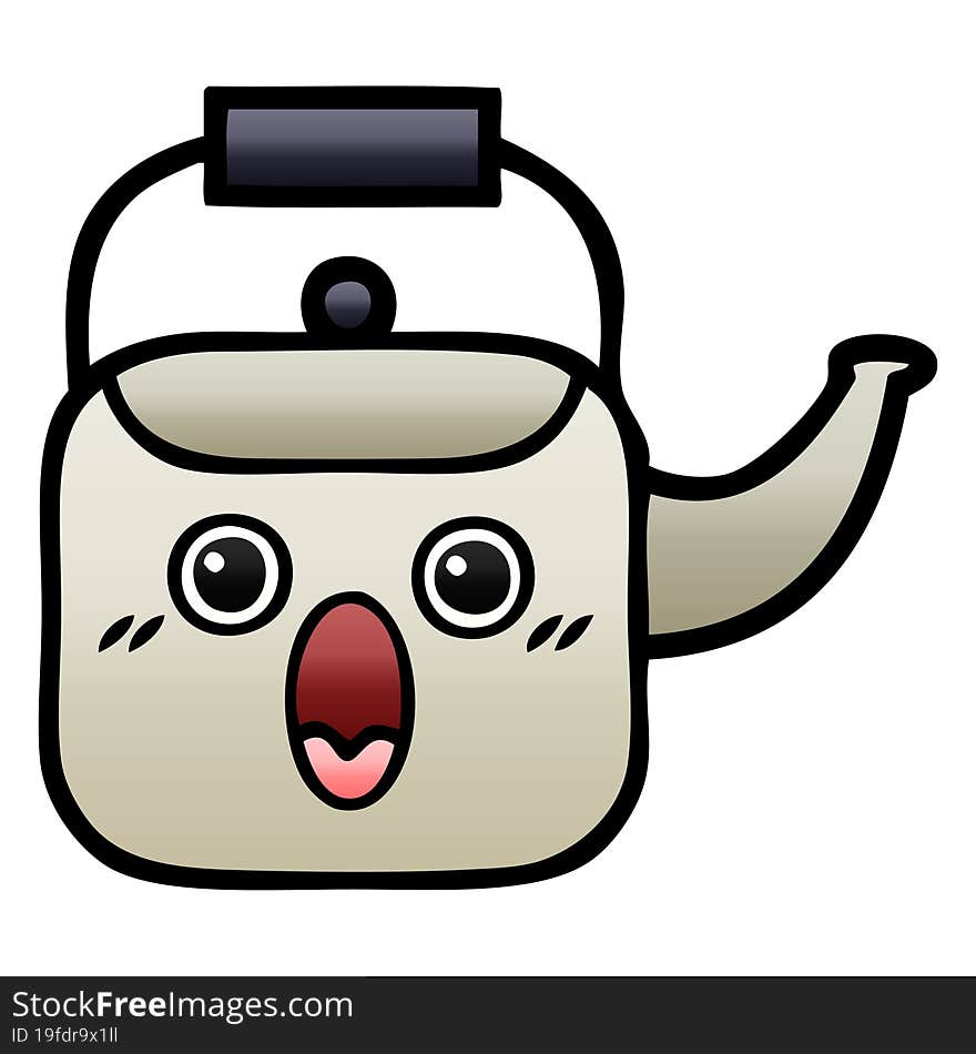 gradient shaded cartoon kettle